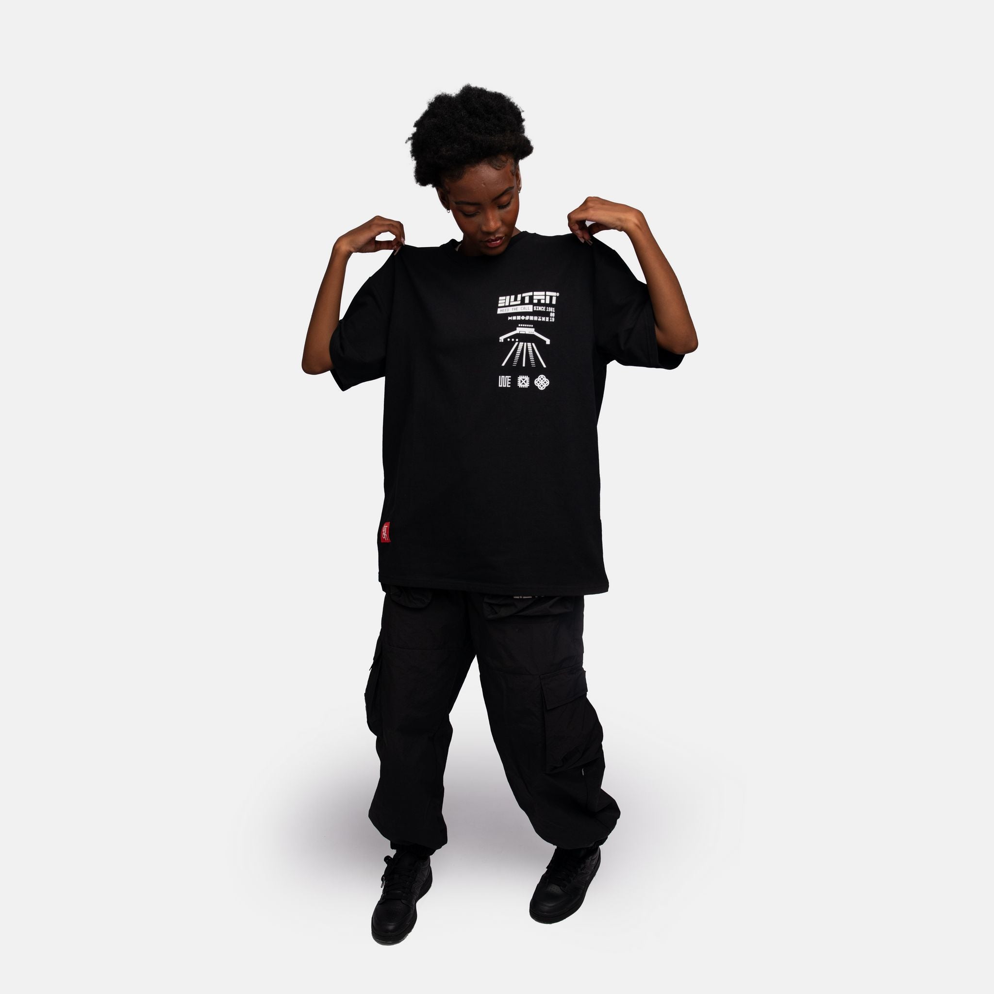 Butan Space Range | Afronaut | Oversized T-shirt in Black