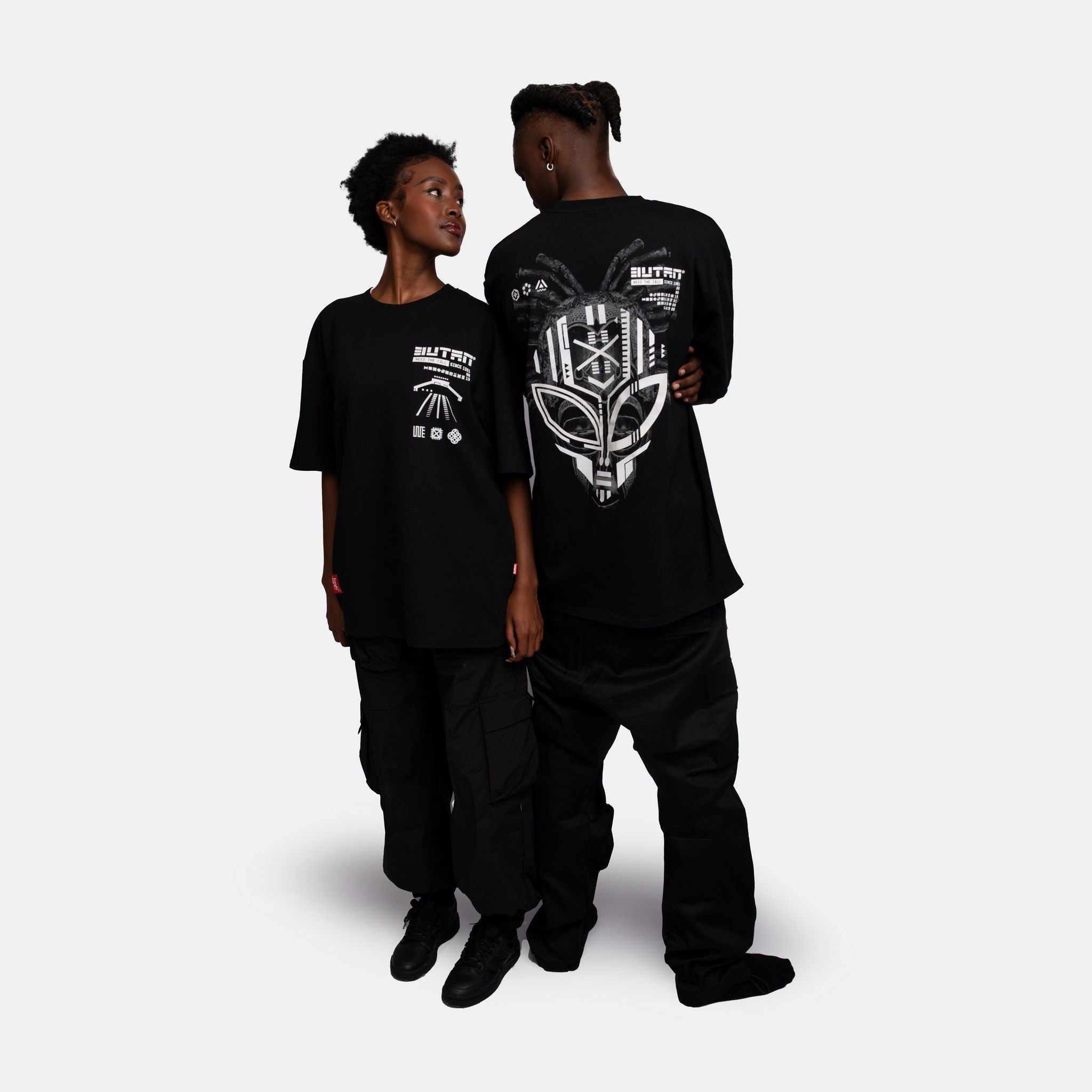 Butan Space Range | Afronaut | Oversized T-shirt in Black
