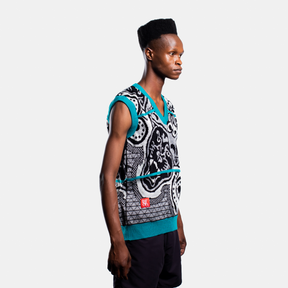 Mountain Panther | Knitted Vest | Grey/Teal