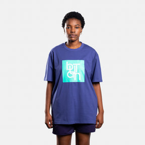 Classic Connection | Box Logo T-Shirt | Indigo - female front