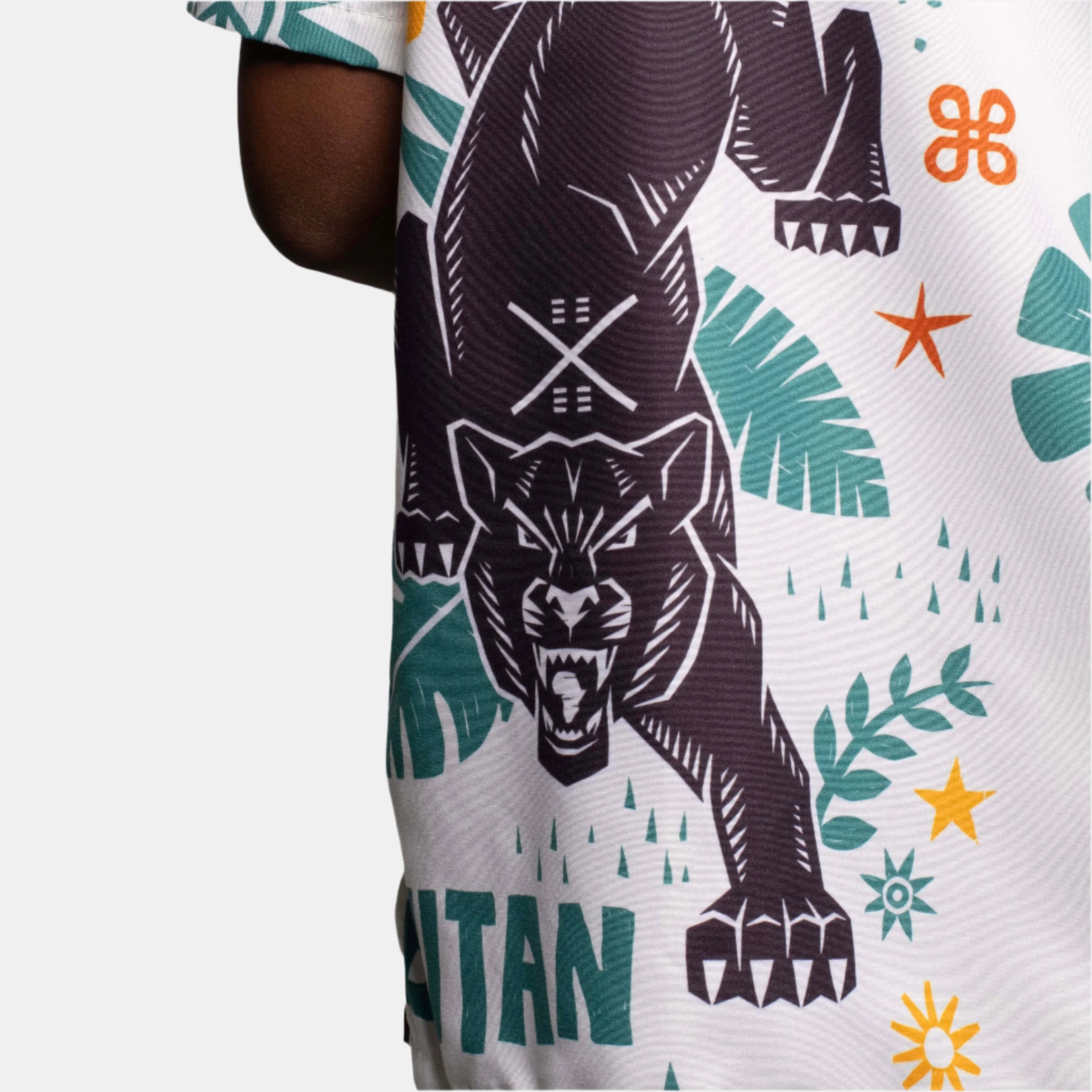 Jungle Cat | Short Sleeve Button Up Shirt | Multi