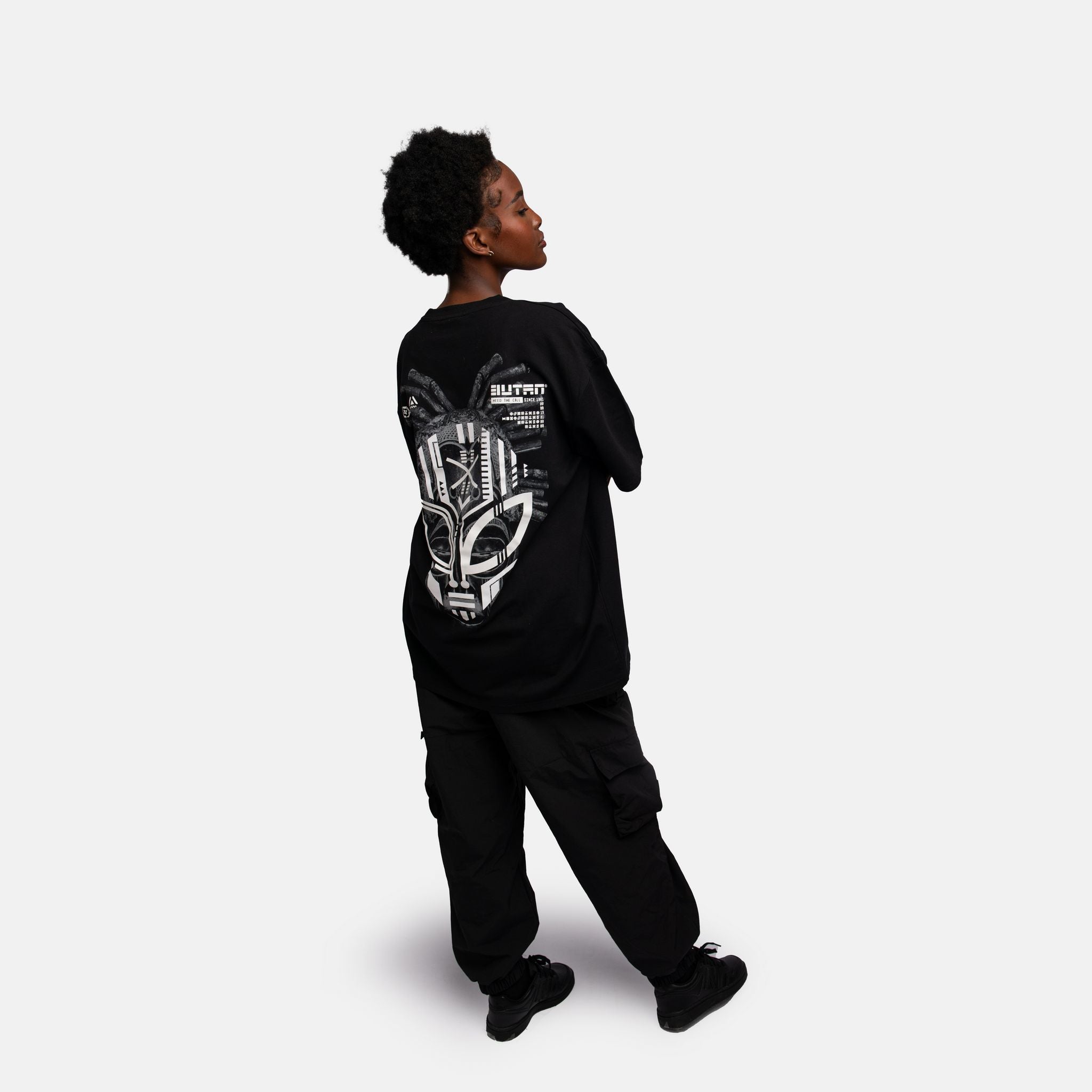 Butan Space Range | Afronaut | Oversized T-shirt in Black